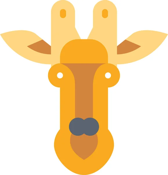 Animal Jirafa Mamífero Icono Estilo Plano — Vector de stock