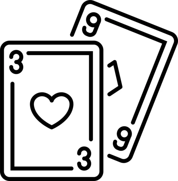 Icono Poker Juego Cartas — Vector de stock