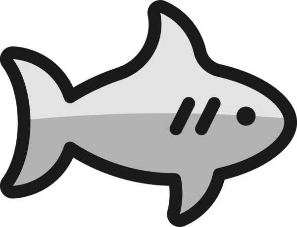 Εικονίδιο Περίγραμμα Γεμάτο Καρχαρία Στυλ Πλήρους Περιγράμματος — Διανυσματικό Αρχείο