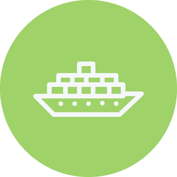 Cruise Schip Levering Pictogram Grote Lijnen — Stockvector