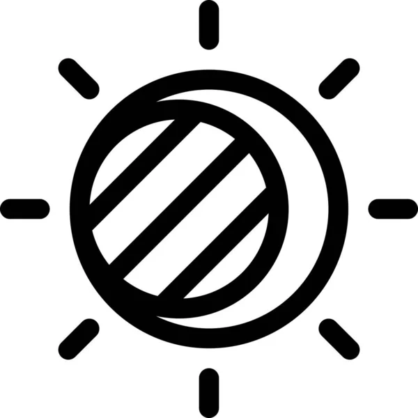 Astronomy Sun Eclipse Icon Outline Style — Stock Vector