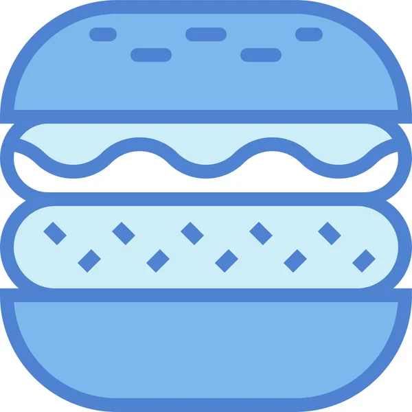 填饱肚子的汉堡包快餐图标 — 图库矢量图片