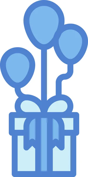 Ballon Box Geschenk Symbol — Stockvektor