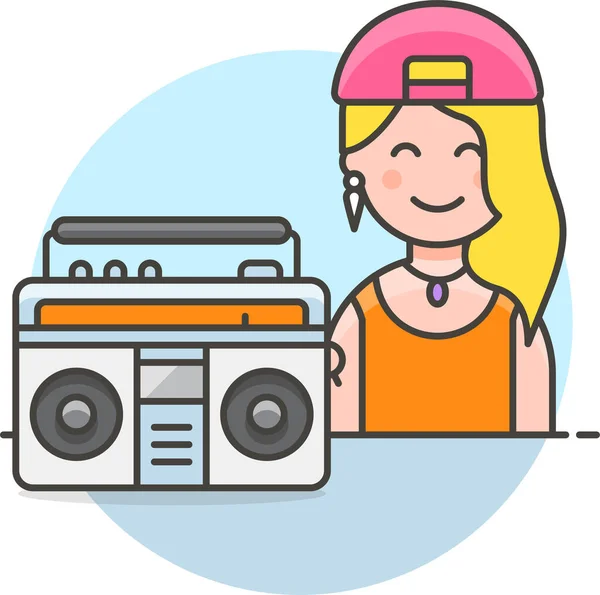 Artist Boombox Cassette Icon Sound Music Category — Stock Vector