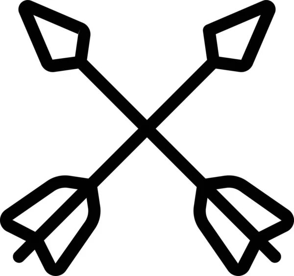 Flecha Del Ejército Icono Flechas Estilo Esquema — Vector de stock