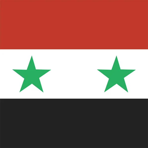 Pays Drapeau Syrie Icône Dans Style Plat — Image vectorielle