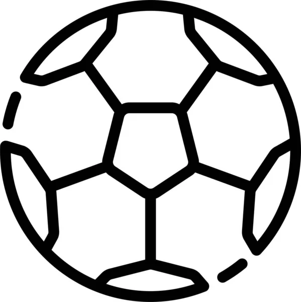 Bal Voetbal Games Pictogram Omtrek Stijl — Stockvector