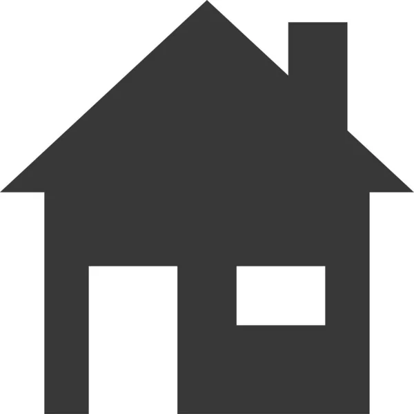 Construcción Edificios Icono Casa Estilo Sólido — Vector de stock