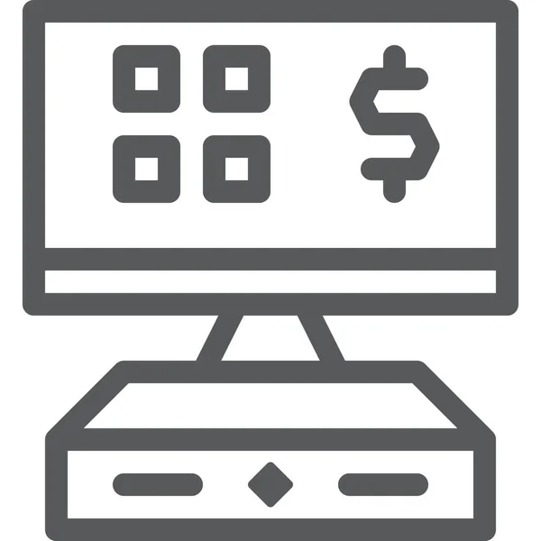 Registrarse Icono Financiación Del Cajero Estilo Esquema — Vector de stock