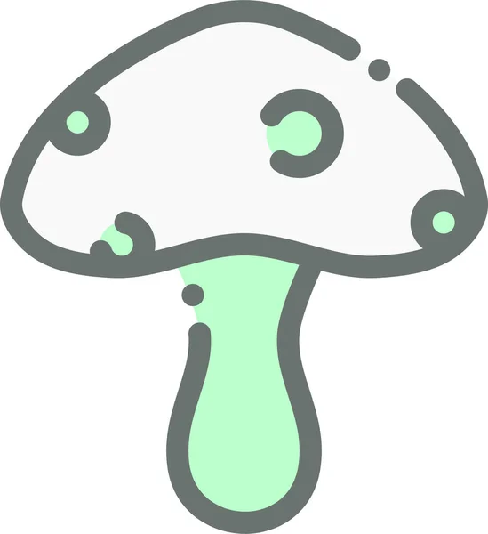Food Healthy Mushroom Icon Handdrawn Style — Stock Vector