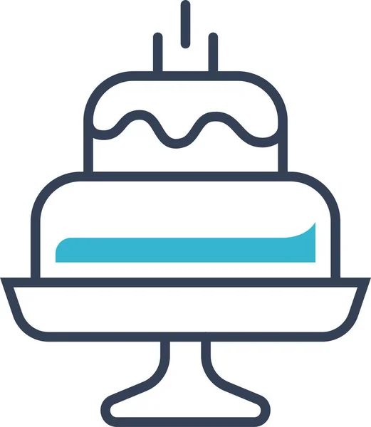 Иконка Сладкой Пищи Торта Стиле Заполненного Контура — стоковый вектор