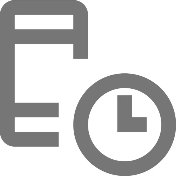 Icono Hora Del Reloj Del Teléfono Estilo Esquema — Archivo Imágenes Vectoriales