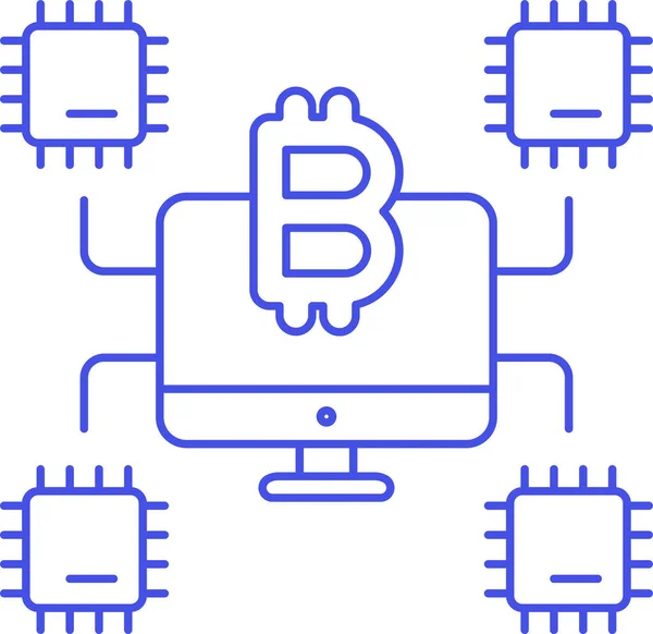 Ikona Chipu Bitcoin Aktywów — Wektor stockowy