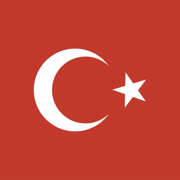 Flagge Der Türkei Flachen Stil — Stockvektor