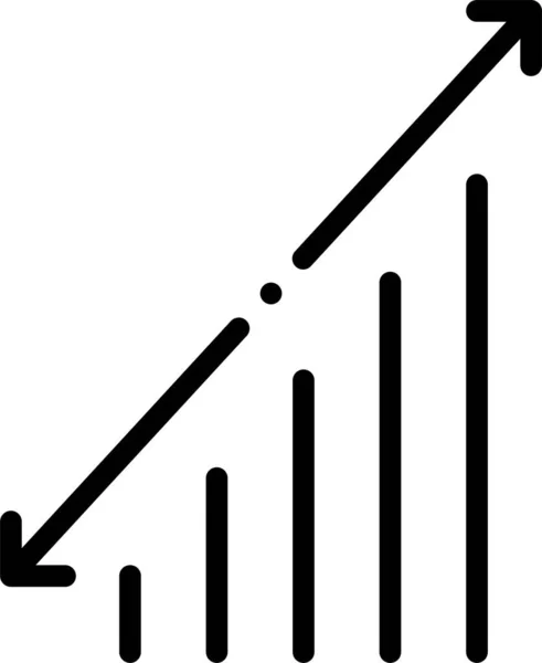 Ícone Barra Seta Análise Estilo Esboço —  Vetores de Stock