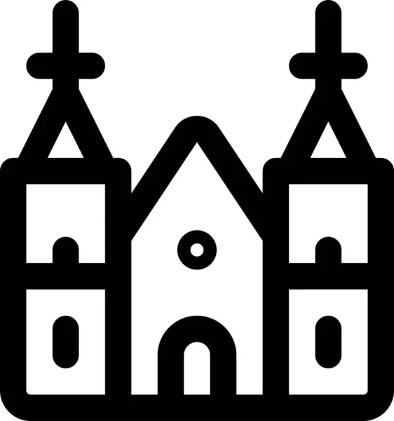 Landmärke Berlin Katedralen Ikon Kontur Stil — Stock vektor