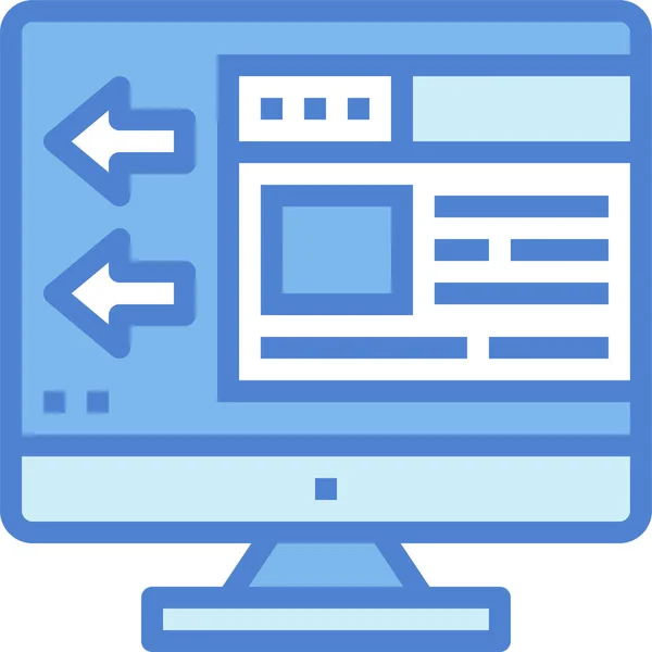 Icona Trasferimento Multimediale Del Browser Nella Categoria Data Analysis Database — Vettoriale Stock