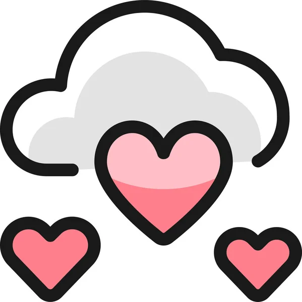 Love Cloud Filled Outline Icona Stile Filled Outline — Vettoriale Stock