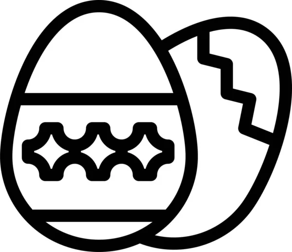 Ostereier Urlaubs Ikone Umrissen — Stockvektor