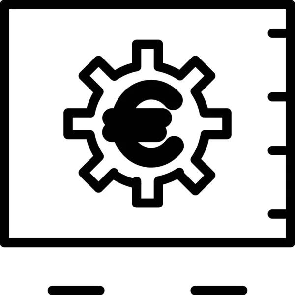 Banca Icono Del Casillero Bitcoin Estilo Esquema — Archivo Imágenes Vectoriales