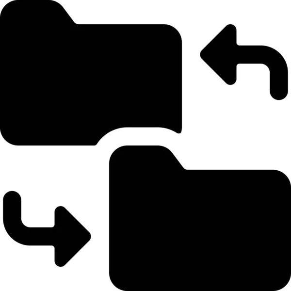 Ikona Přenosu Složky Pevném Stylu — Stockový vektor