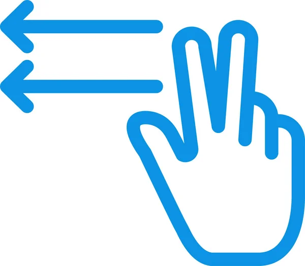 Fingergeste Linkes Symbol Der Kategorie Berührung Hand Geste — Stockvektor