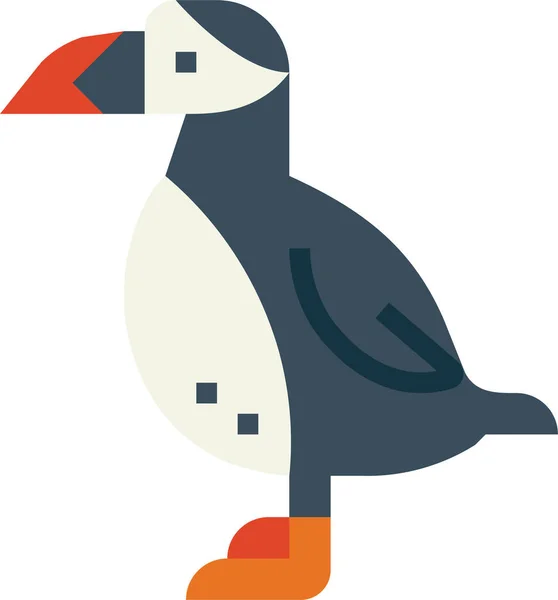 Dierlijk Vogel Papegaaiduiker Pictogram — Stockvector