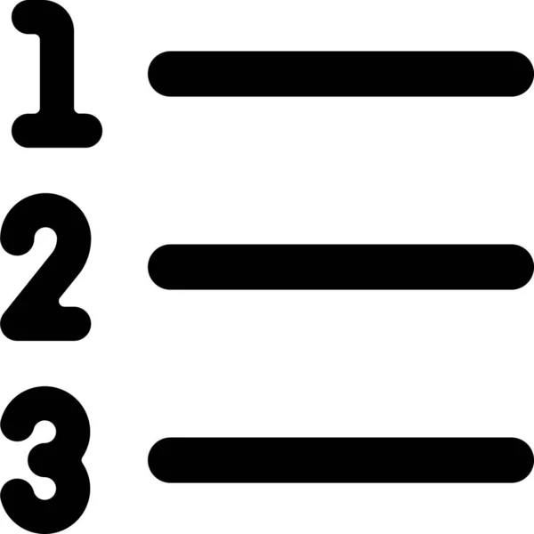 Numéros Liste Icône Ordonnée Dans Style Solide — Image vectorielle