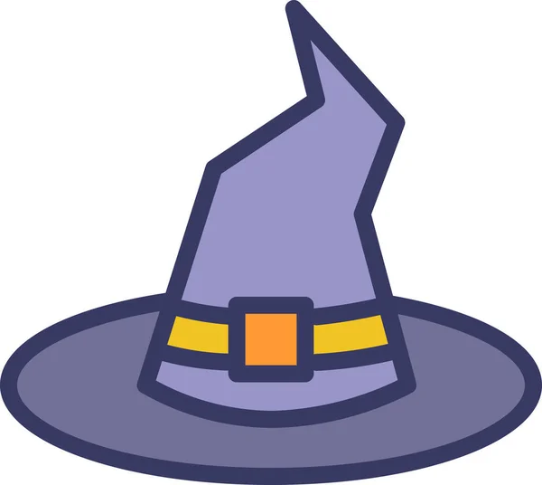 Icono Del Sombrero Bruja Mago Categoría Halloween — Archivo Imágenes Vectoriales