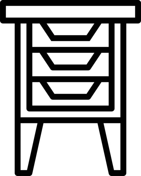 Bedside Decoration Furniture Icon Outline Style — Stock Vector