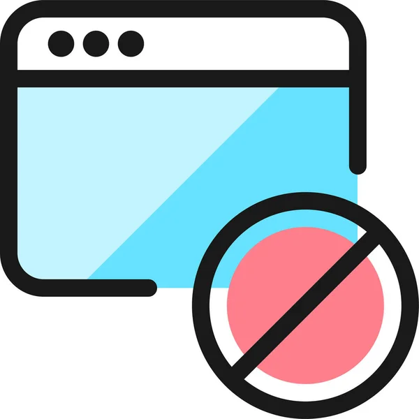 App Window Disable Icon Filled Outline Style — Stock Vector