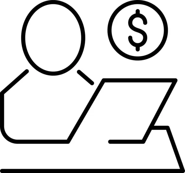 Ikona Freelancer Edukacji Komputerowej — Wektor stockowy