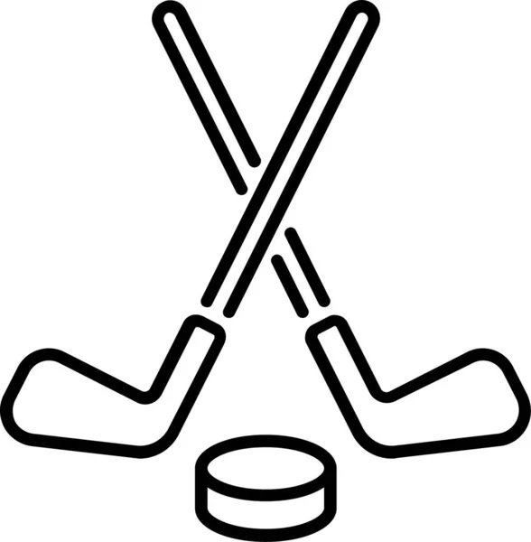 Иконка Клюшки Хоккейной Шайбы Стиле Наброска — стоковый вектор