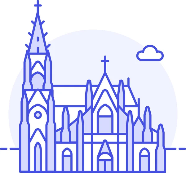 Arquitectura Catedral Colonia Icono Estilo Contorno Lleno — Archivo Imágenes Vectoriales