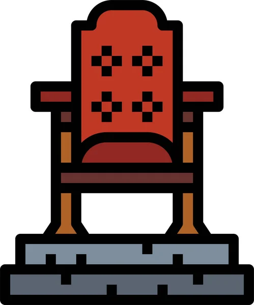 Cadeira Monarquia Ícone Real Estilo Esboço Preenchido —  Vetores de Stock