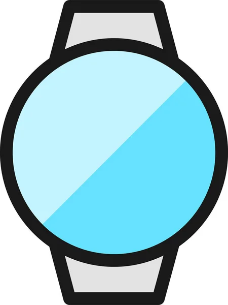 Smart Watch Circle Icon Filled Outline Style — Stock Vector