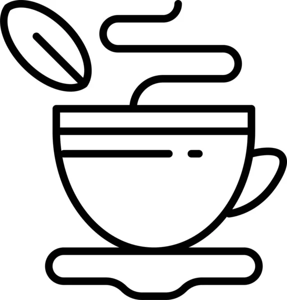 Xícara Café Ícone Quente Estilo Esboço — Vetor de Stock