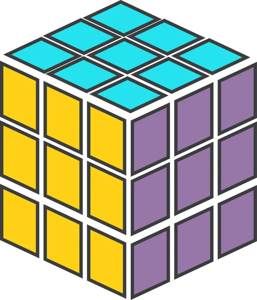 Kocka Rubiks Kihívás Ikon Más Stílusban — Stock Vector