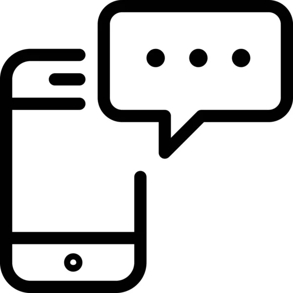 Android Bubble Chat Icon Outline Style — Stock Vector