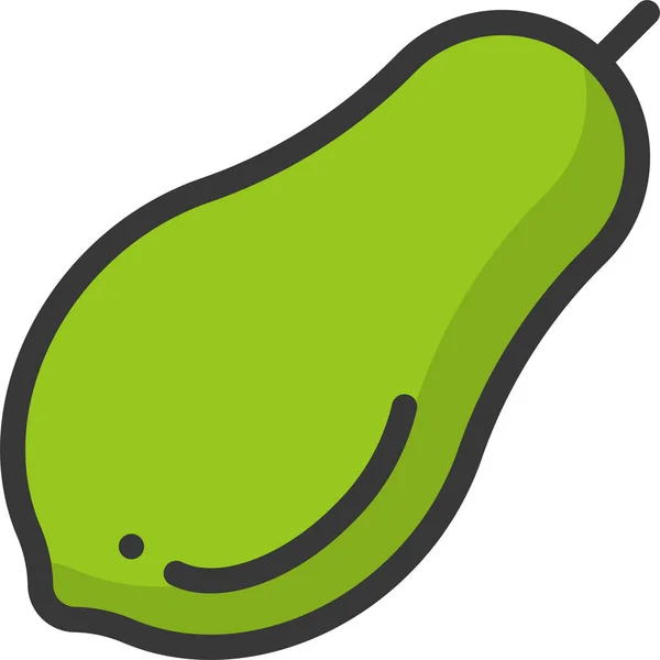 Fruta Papaya Alimento Icono Estilo Contorno Lleno — Archivo Imágenes Vectoriales