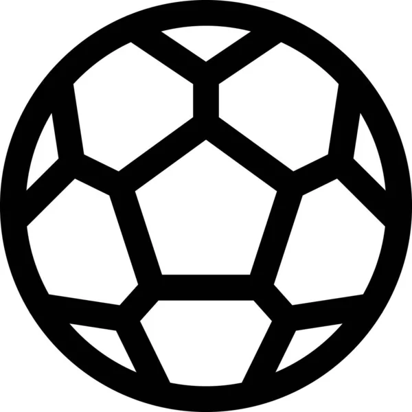 Ballon Football Icône Sport Dans Style Contour — Image vectorielle