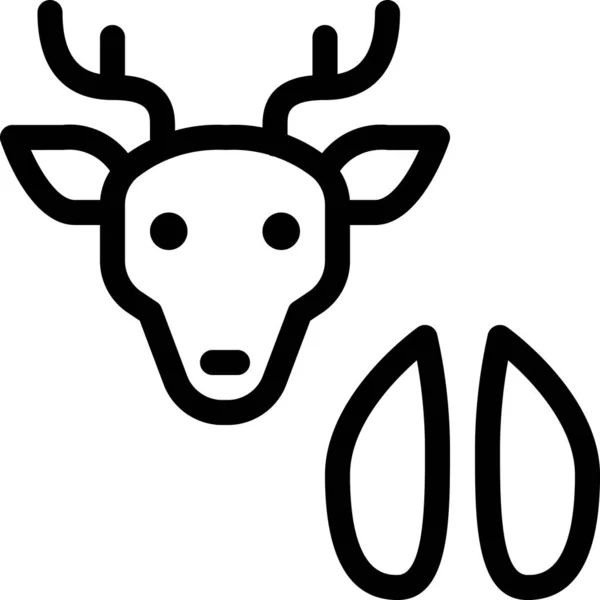 Animals Antler Antlers Icon Outline Style — Stock Vector