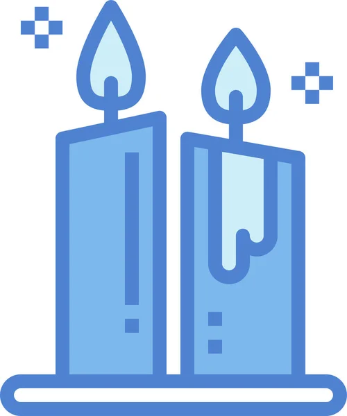 Ikone Der Kerzenbeleuchtung Stil Gefüllter Umrisse — Stockvektor
