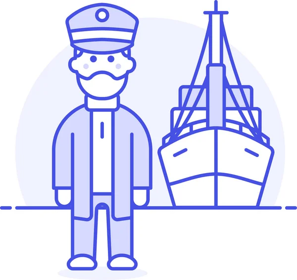 Captain Haddock Headdock Icon Filled Outline Style — Stock Vector