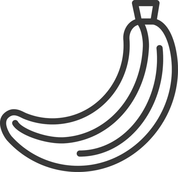 Ícone Fruta Comida Banana Estilo Esboço — Vetor de Stock