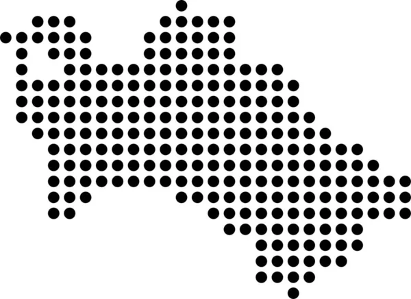 Paese Mappa Icona Turkmenistan Stile Solido — Vettoriale Stock