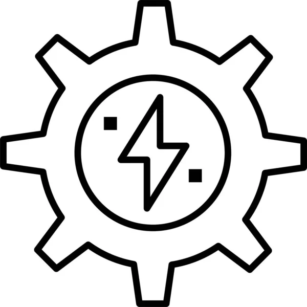 Energy Gear Power Icon Outline Style — Stock Vector
