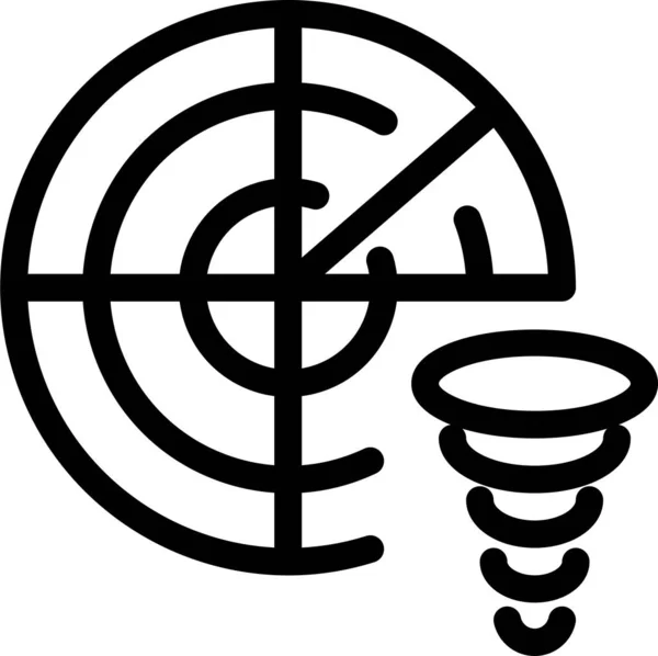 Cyclone Catastrophe Ouragan Icône Dans Style Contour — Image vectorielle