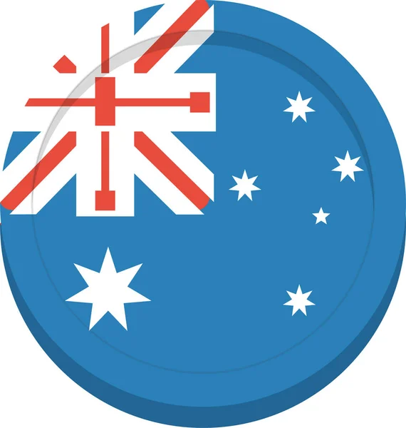 Австралийский Флаг Австралийского Икона Плоском Стиле — стоковый вектор