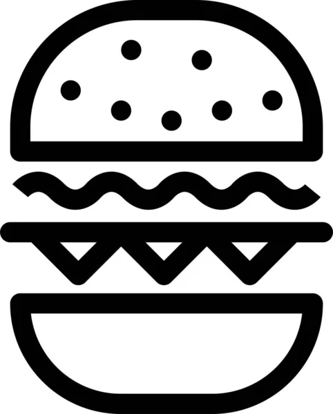 Burger Canada Manger Icône Dans Style Contour — Image vectorielle